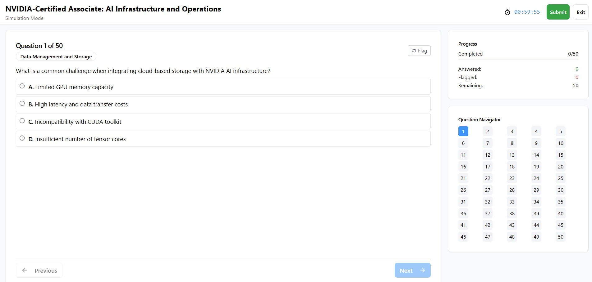Mock Exam Interface